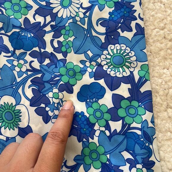 Frankies Bikinis Hawaiian Maxi Dress S NWT Blue Floral Spaghetti Straps Beach - Picture 11 of 13